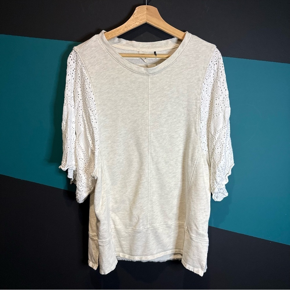 Anthropologie Akemi Kin Coro Dolman Crochet Knit Pullover Sweatshirt Large - Picture 3 of 13